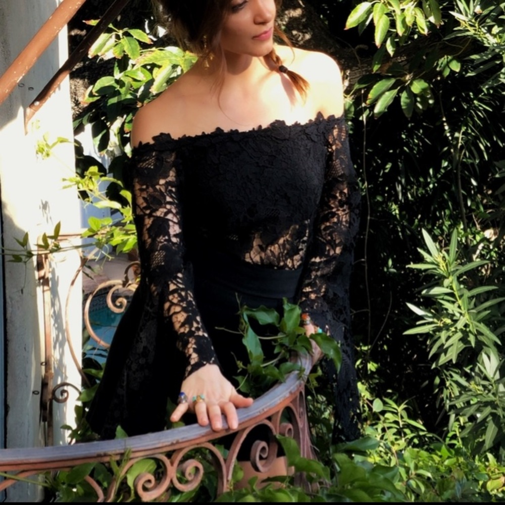 Piece Black Lace Bodysuit